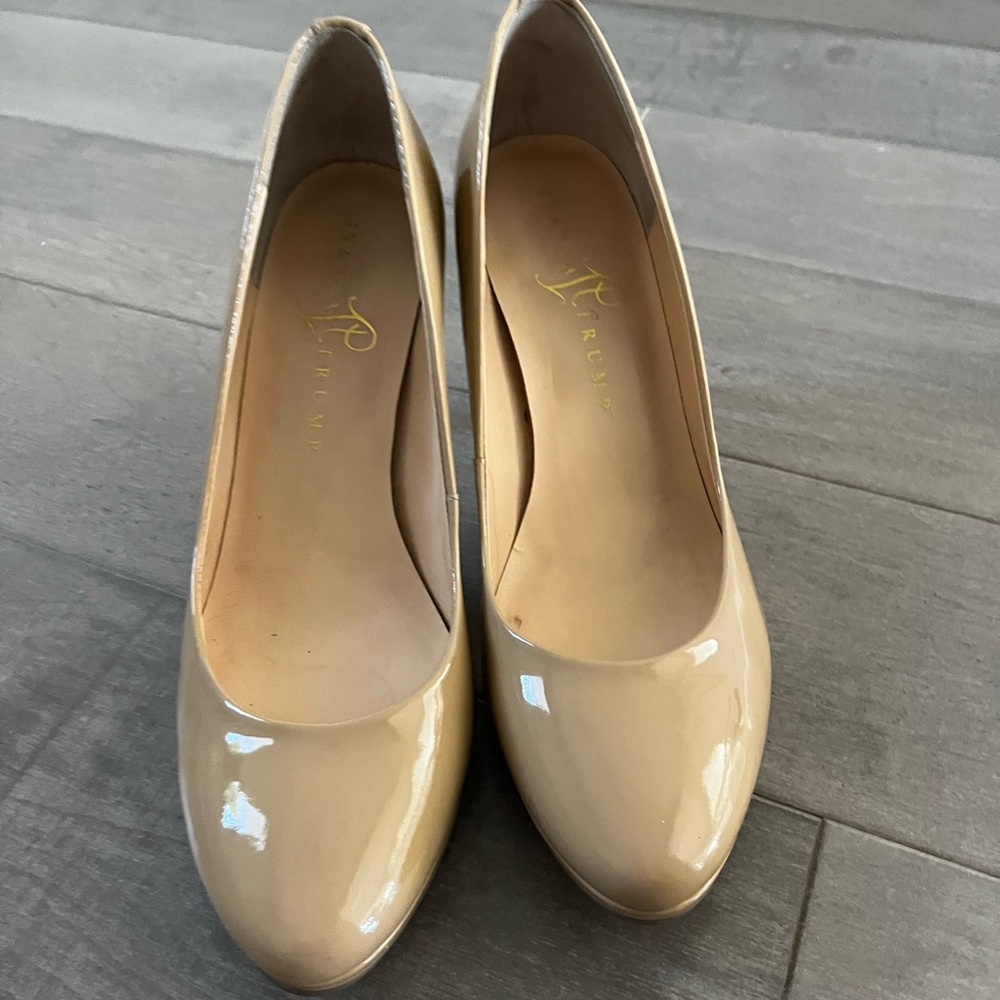 Ivanka Trump Beige Patent Leather Heels